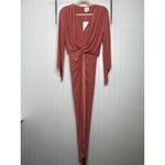 MISA Los Angeles NWT Teget Twisted Maxi Dress Blush Pink Long Sleeve Wedding XS Photo 2