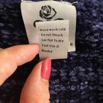 Chenille Sweater Fringe Cuffs Plunge Neck Midnight Blue Whimsygoth Fairy Medium Photo 5