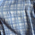 Frank & Eileen Shirt Blue & White Plaid Italian Linen Button Up Barry XXS READ Photo 12