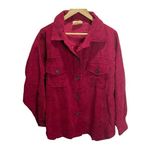 Judith March "Rock & Roll" Red Corduroy Button Front Jacket M Photo 2