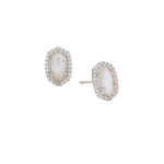Kendra Scott NWT! Cade Silver Stud Earrings in Ivory Mother-of-Pearl Photo 2