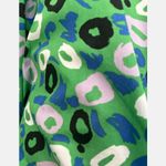 Diane Von Furstenberg Sz S Colorful Nylon Joggers Pants Green Leopard Print Photo 5