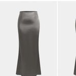 Halara NWT  gray shiny soft satin Women's Skirt size M. Elastic waist band Photo 2