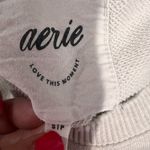 Aerie Beige Distress Crewneck Sweatshirt Sz Small Photo 1