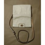 Kate Spade White Leather Crossbody Bag With Striped Lining & Turn Lock Closure Photo 9