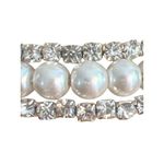 Vintage Silver Tone Faux Pearl Wrap Bracelet Wedding Prom Estate Adj 6.5" NWOT Photo 1