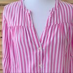 Old Navy  Pink Striped Balloon Sleeve Tunic L Photo 1