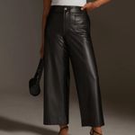 Anthropologie  The Colette Cropped Wide-Leg Pants by Maeve: Faux-Leather Edition Photo 3