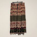 Indian floral boho mixed print maxi skirt black pink free size Size undefined Photo 1
