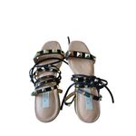 Steven New York Byrin Heeled Sandal Size 6 Black Wraparound Block Heel Studded Photo 4