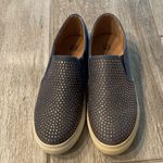 Suede Rhinestone Slip Ons Blue Size 7.5 Photo 3