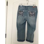 Wallflower Women's Juniors Blue Capri Jeans Zip Button Size 9 Photo 8