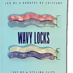 Anthropologie  Wavy Locks Hair Clips - Pink, White, Purple, Blue NWT Photo 0