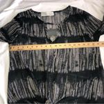 Vintage Havana  Ruffle Sleeve Knot Front Sheer Top Blouse Medium Tie Dyed Keyhole Photo 5