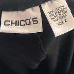 Chico's Black Buttoned Ankle Cotton Blend Black Leggings Size 2 (Medium) Photo 5