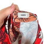 Warm NY Floral Top with Contrast Striped Rib Trim Blue Size M Photo 6