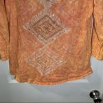 Reba  Orange Dye/Vintage Wash Print 3/4 Sleeve Top size L Photo 4