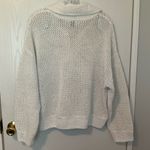 Joie  White Knit Sweater with Lace-Up Neck Photo 3