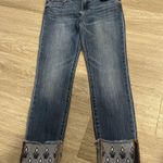 Loft The  Jeans Womens 29 Blue Medium Wash Modern Skinny Cute Cuff Embroidered Photo 0