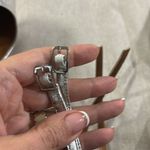 H by Halston  “London” Silver Leather High Heel Ankle Strap Pump Sz 8 Photo 4