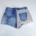 Topshop Moto Crochet Denim Shorts Size 6 Photo 1