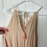 Lulus NWOT women’s peachy orange gray cream flowy halter tied maxi dress XS Photo 5