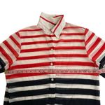 Lea Gottlieb Red White Blue Striped Button Down Swim Cover Up Size undefined Photo 4