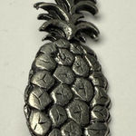 Metzke Pineapple Fruit Brooch Pin Pewter Tone Signed Silver Photo 0