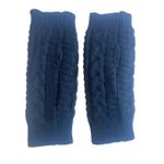 Women’s Cable Knit Fingerless Gloves Black One Size Photo 4