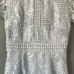 Pretty Little Thing NWT  Dusty Blue Frill Hem Lace Bodycon Size 4 Photo 5