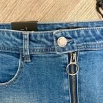 Black Label  Full Front Zipper Denim Mini Skirt Photo 1