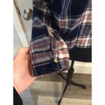 Garage Plaid Hoodie Cropped Shirt  Size Small Lace up Front Photo 2