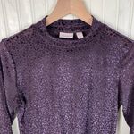 LOGO By Lori Goldstein LOGO Layers by Lori Goldstein 3/4 Sleeve Burnout Velvet Top Size Small Purple Photo 8