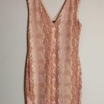 AFRM Womens Medium Ariana Sleeveless Dress Pink/Nude Snakeskin Mesh Bodycon Sexy Pink Photo 4