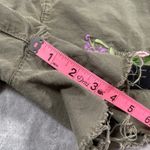 Off-White  Shorts Womens 26 Green Flower Embroidery Cargo Streetwear Military Photo 15