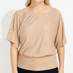 Jennifer Lopez JLO Button-up Sleeve Light Pink Women's Top Photo 0