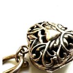 coral beaded sterling silver heart locket pendant necklace Orange Photo 9