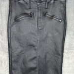 ANGL  Faux Leather Skirt Small Black Zipper‎ Button Photo 0