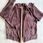 North Style Womens 1X Knit Sleeve Open Front Cardigan Jacket Purple Photo 8