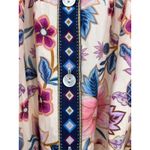 Farm Rio Cream Superbloom Tapestry Puff Sleeve Mini Dress XS Belted Floral Photo 7