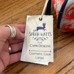Nautical Crab Large Canvas Cosmetic Bag By Sarah Watts For Capri Designs NWT Orange Photo 4