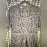 Honey Punch | Periwinkle Lace Deep V Short Sleeve Romper, size M Photo 7