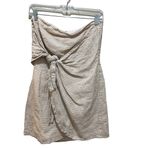 Winston White Devyn Strapless Checkered Dress Tan White Size Small Photo 3