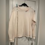 Balance Collection NWT  Size S Cream Embroidered Ombré Love Soft Crew Sweatshirt Photo 11
