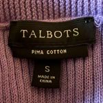 Talbots Cardigan Sweater Open Front Lavender Purple Pima Cotton Size Small Photo 1