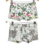 Anthropologie Flipside Floral and Snakeskin Reversible Denim Jean Shabby Chic Cutoff Shorts Photo 1