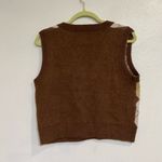 Altar'd State Altar’d State Brown Plaid Sweater Vest Sz L Photo 9