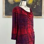 Anne Klein Womens Red Purple Jersey Knit Pullover 3/4 Sleeve Dress Size 14 Photo 3