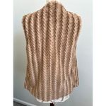 G by Giuliana Faux Fur Vest High Low Drape with Pockets Small Brown Photo 2