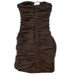 White Fox Boutique • White Fox strapless ruched mini dress brown small Photo 1